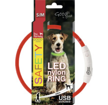 LED nylonový kroužek pro psy, velikost S/M, s USB připojením