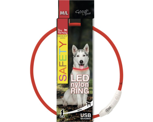 LED nylonový obojek pro psy s USB připojením