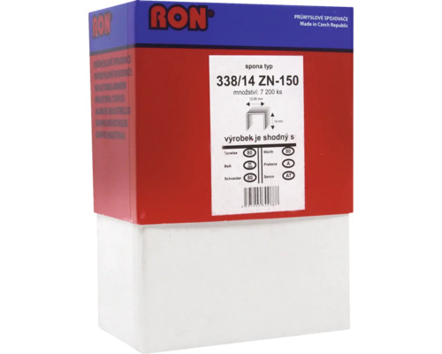 Sponky RON typ 338/14 ZN-150, balení 7200 kusů