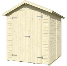 Dřevěná zahradní bouda se sedlovou střechou