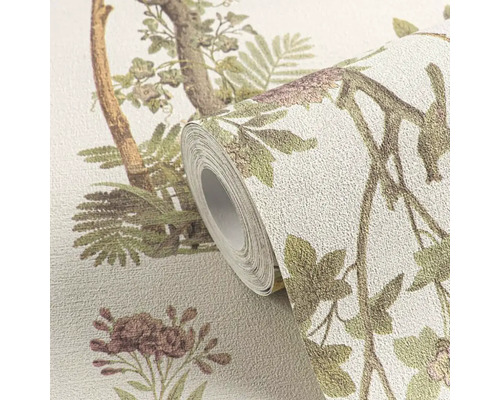 Role tapety s rostlinným vzorem
