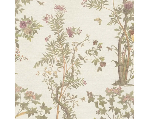 Vliesová tapeta History of Art 790433 Natur modrá zelená 10,05 x 0,53 m Tapeta s květinovým vzorem stromů, květin, ptáků a hmyzu