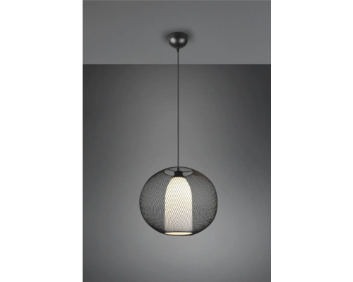 Černá závěsná lampa s kulovitým stínidlem