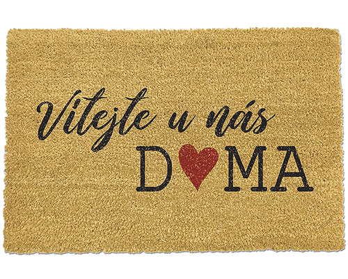 Rohožka s nápisem Vítejte u nás doma