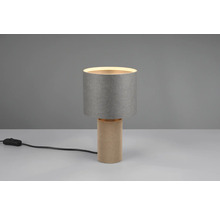 Stolní lampa s stínidlem a dřevěnou nohou