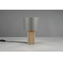 Stolní lampa se stínidlem a dřevěnou základnou