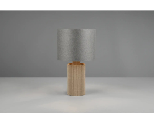 Stolní lampa se stínidlem a dřevěnou základnou