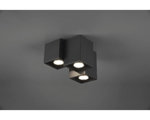 Stropní svítidlo se třemi bodovými světly ve tvaru krychle