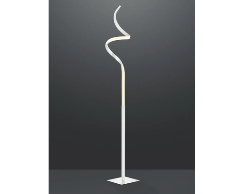 Bílá LED stojací lampa se zakřiveným designem