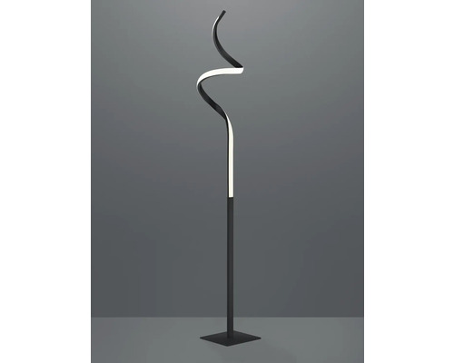 Moderní stojací lampa se zakřiveným designem na čtvercovém podstavci