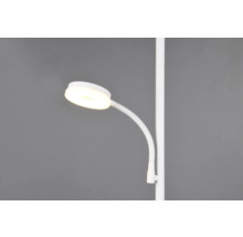 Bílá stojací lampa s flexibilním krkem pro vnitřní použití