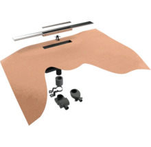 Sprchový prvek s odtokovým žlabem a příslušenstvím