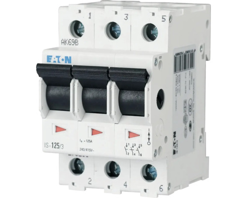 Hlavní vypínač EATON na DIN lištu 3P 40A Třípólový jistič Eaton