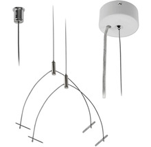 Závěsný systém pro svítidla s ocelovými lanky a upevňovacími prvky