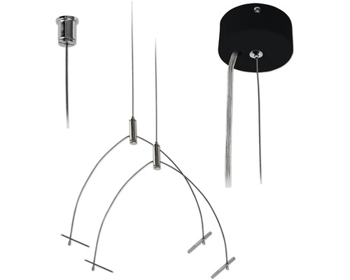 Lankové závěsné systémy pro upevnění svítidel a jiných předmětů