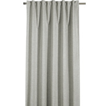 Šedý závěs s řasicí stuhou na tyči