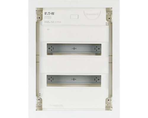 Rozvodná skříň pod omítku IP30 EATON 360 x 465 x 100 mm dvouřadá 28 modulů bílá Eaton Logo Zapuštěná malá rozvodnice KLV-24UP