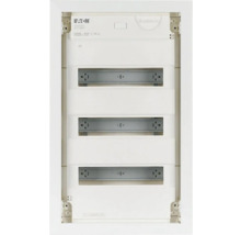 Logo Eaton, rozvodná skříň s několika modulárními montážními lištami