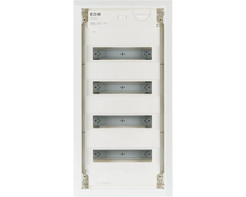 Rozvodná skříň pod omítku IP30 EATON 360 x 715 x 100 mm čtyřřadá 48 modulů bílá Eaton Logo Rozvodné pole bez dveří