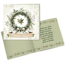 Vánoční přání s motivem věnce a textem