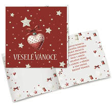 Vánoční přání s motivem srdce a českým textem