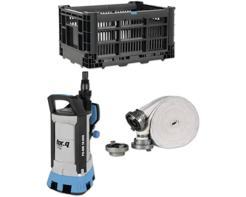 Kalové čerpadlo, požární hadice a přepravní box