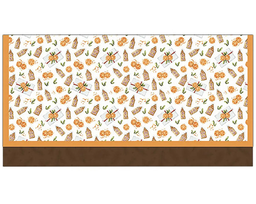 Obálka na peníze VNC UOJ 0001 Dekorativní voskované plátno se vzorem dárků a pomerančů