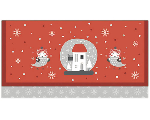 Obálka na peníze VNC UOJ 0002 Vánoční ubrus s motivem sněhové koule, domu a sovy