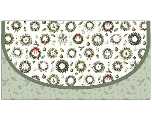 Obálka na peníze VNC UOJ 0004 Podložka pod vánoční stromek se vzorem věnce