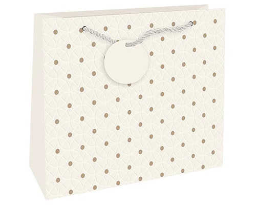 Dárková taška reliéfní velkost M Dárková taška s tečkovaným vzorem a provázkovými držadly