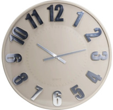 Nástěnné hodiny se stříbrnými ručičkami a číslicemi