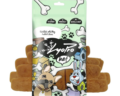 Lyotro psí pamlsek králičí plátky balení