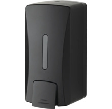 Černý dávkovač mýdla pro montáž na stěnu