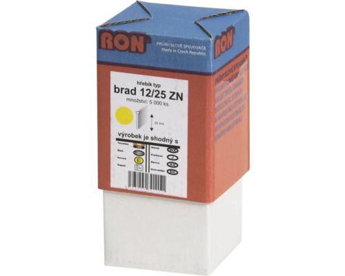 Balení hřebíků Brad 12/25 ZN, 5000 kusů