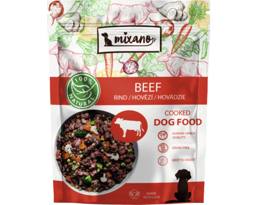 Mixano hovězí krmivo pro psy, vařené