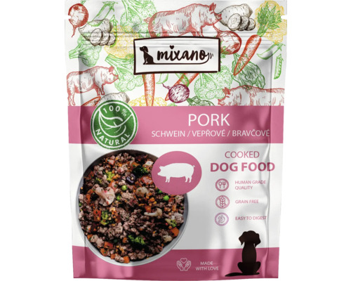 Mixano krmivo pro psy s vepřovým masem, vařené a bez obilovin