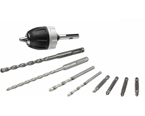 Příslušenství k vrtačce s vrtací hlavou, vrtáky do kamene a šroubovací bity
