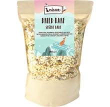 Logo Mixano. Sušené krmivo Barf s rybami, krevetami, zeleninou a rýží, 400 gramů.