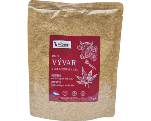 Vývar pro psy Mixano s kolagenem a CBD, 200 gramů