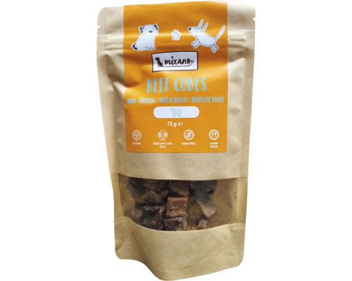 Mixano hovězí kostky v 75gramovém sáčku jako svačina pro psy