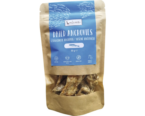 Pamlsek pro psy Mixáno sušené ANČOVIČKY 50g Balení sušených ančoviček pro psy