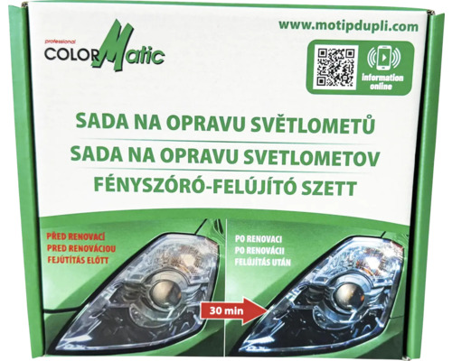 Základní sada pro renovaci rozptylových difuzérů světlometu ColorMatic Balení sady na opravu světlometů Color Matic