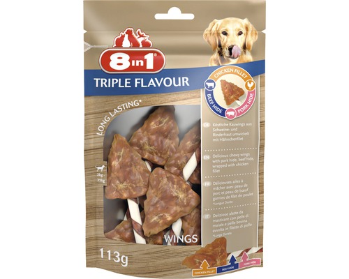 Pamlsek pro psy 8in1 Triple Flavour křidýlko žvýkací 6 ks