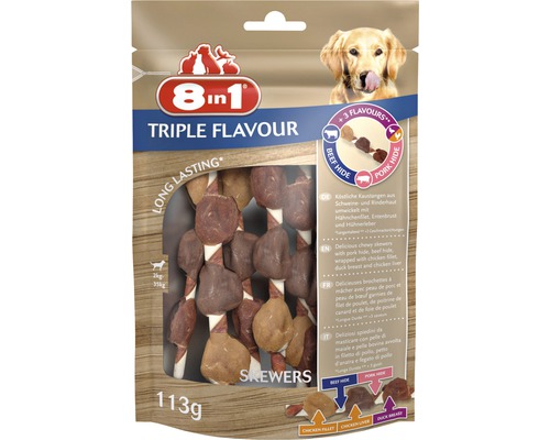 Pamlsek pro psy 8in1 Triple Flavour špíz žvýkací 6 ks