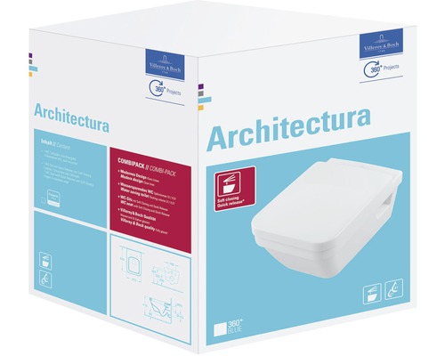 Balení kombi balíčku Villeroy & Boch Architectura s WC a WC sedátkem