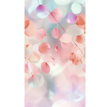 Abstraktní znázornění s růžovými květinovými prvky