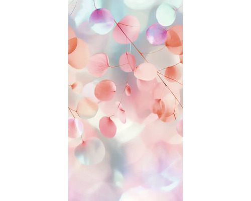 Abstraktní znázornění s růžovými květinovými prvky