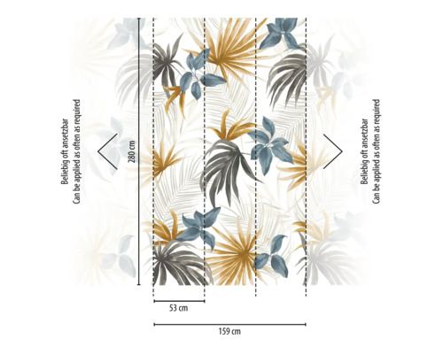 Tapeta se vzorem listů a rozměry