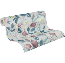 Role tapety s rostlinným vzorem