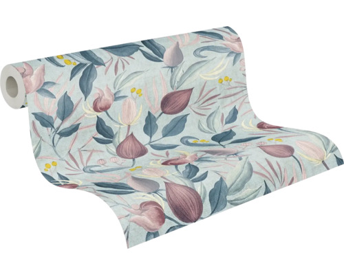 Role tapety s rostlinným vzorem